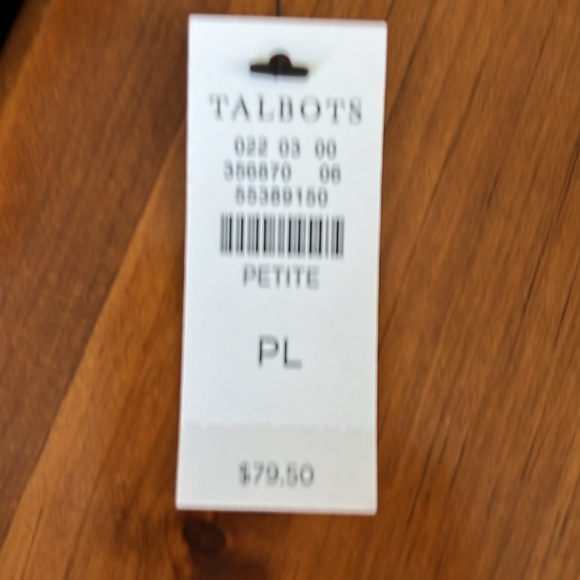 TALBOTS SIZE LP SLEEVELESS COTTON TOP WITH BOTTOM TASSELS NAVY - Picture 6 of 6